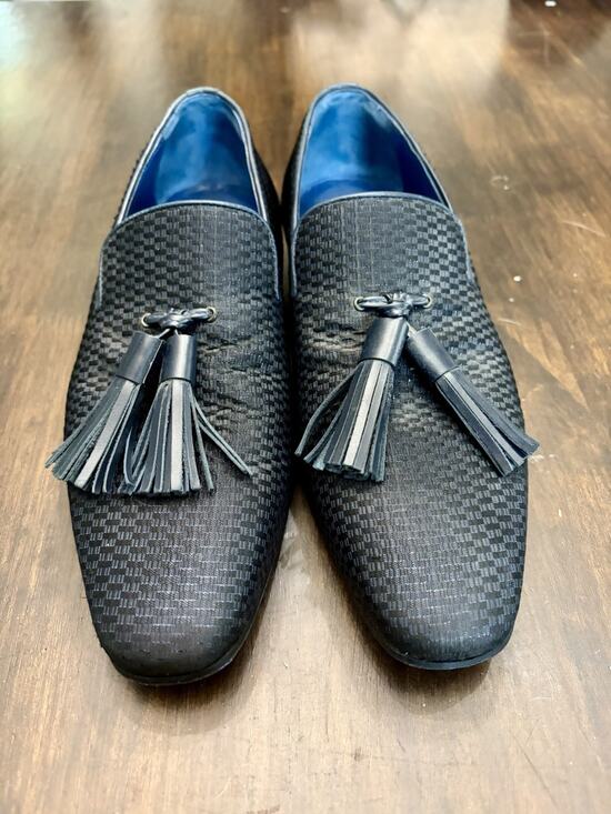 Sebastian Cruz Couture Men’s Black Diamanté Loafers Tassle 41 Size 8 $1495 main image 10